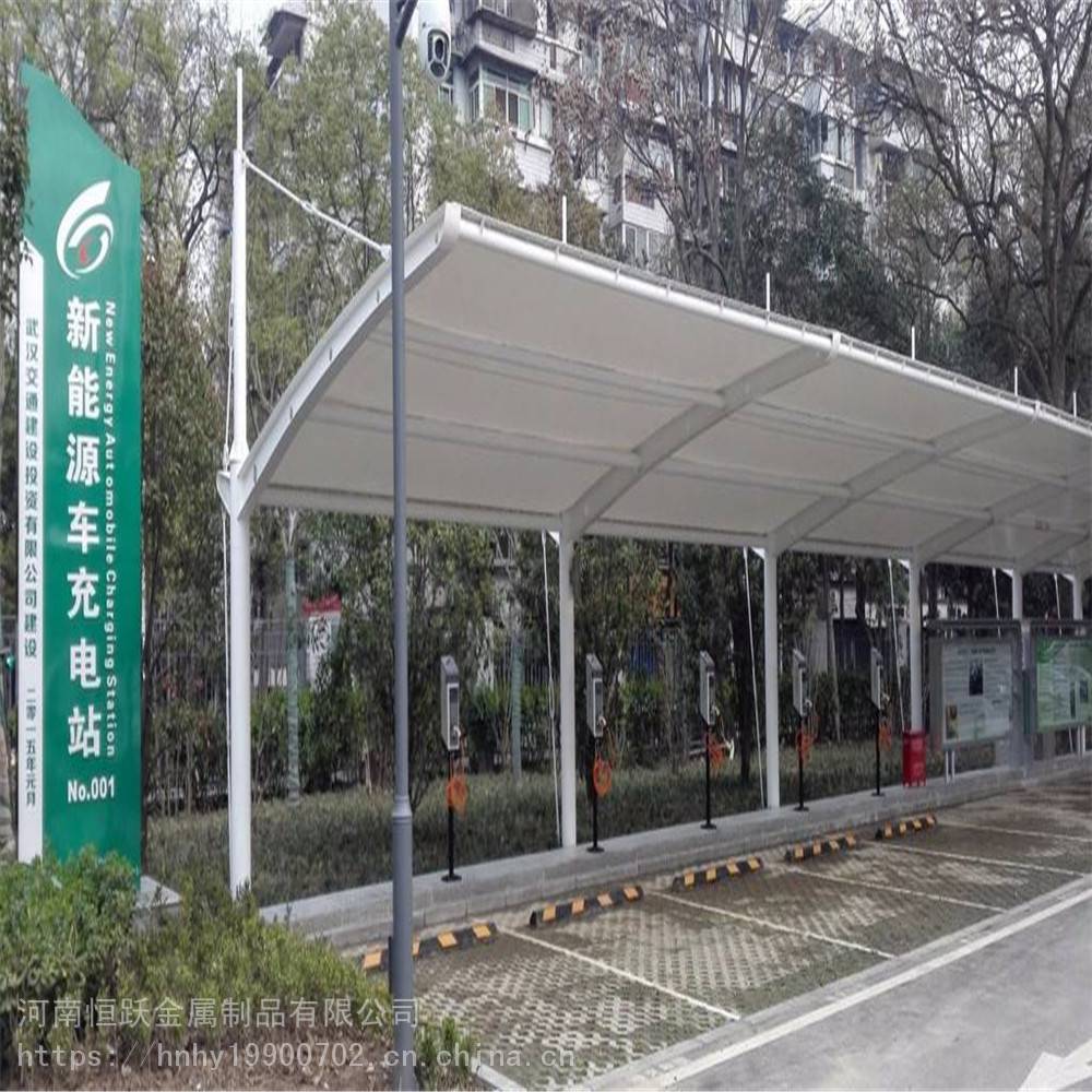 【膜结构停车棚钢结构雨蓬户外自行车棚小区遮阳汽车篷工厂电动车棚】